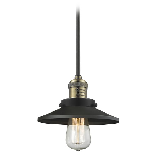 Innovations Lighting Railroad Black Antique Brass Mini Pendant by Innovations Lighting 201S-BAB-M6