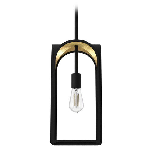 Hunter Fan Company Hunter Fan Company Dukestown Natural Black Iron & Gold Leaf Mini-Pendant Light 19737