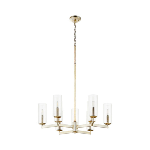 Quorum Lighting Merrick 9-Light Chandelier in Aged Silver Leaf by Quorum Lighting 674-9-60