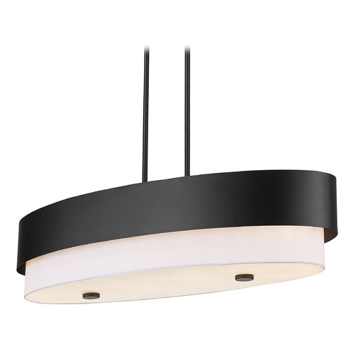 Z-Lite Z-Lite Counterpoint Matte Black Island Light with Oval Shade 495-42L-MB