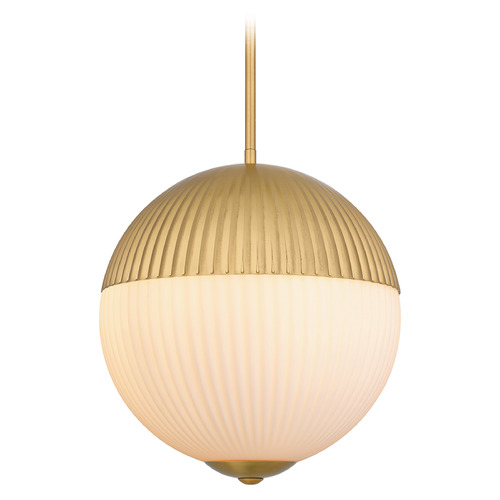 Quoizel Lighting Quoizel Lighting Mia Brushed Gold Pendant Light with Globe Shade QP6211BRG