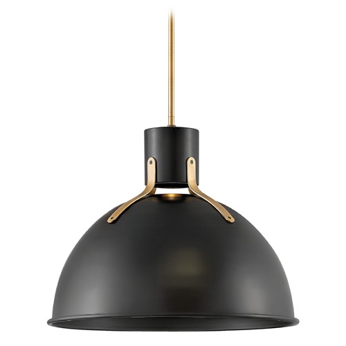 Hinkley Argo 20-Inch Satin Black & Lacquered Brass LED Pendant by Hinkley Lighting 3483SK