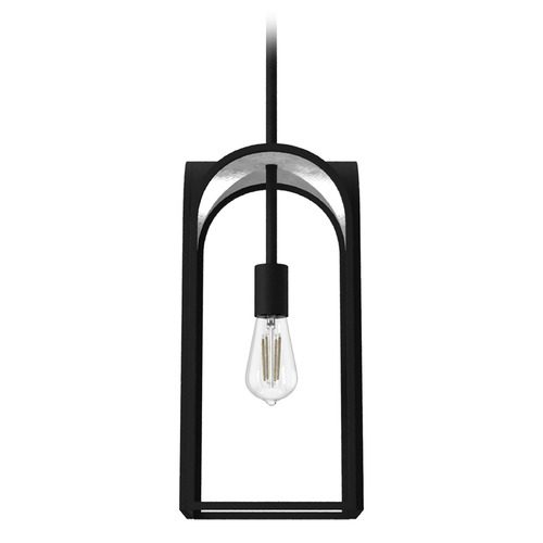 Hunter Fan Company Hunter Fan Company Dukestown Natural Black Iron & Silver Leaf Mini-Pendant Light 19738