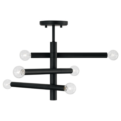 Capital Lighting Capital Lighting Zane Matte Black Semi-Flushmount Light 251261MB