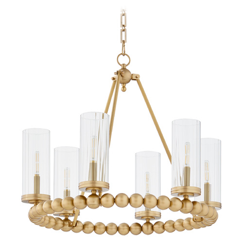 Quorum Lighting Lee Boulevard Aged Brass Chandelier by Quorum Lighting 661-6-80