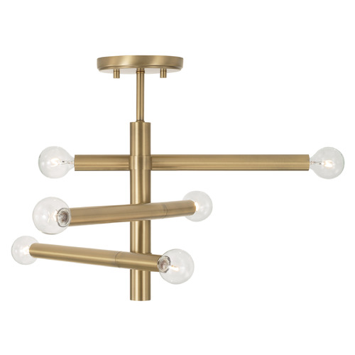 Capital Lighting Capital Lighting Zane Aged Brass Semi-Flushmount Light 251261AD