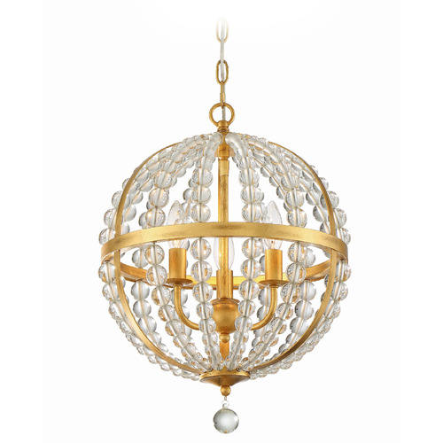 Crystorama Lighting Crystorama Lighting Roxy Antique Gold Mini-Chandelier ROX-A9003-GA
