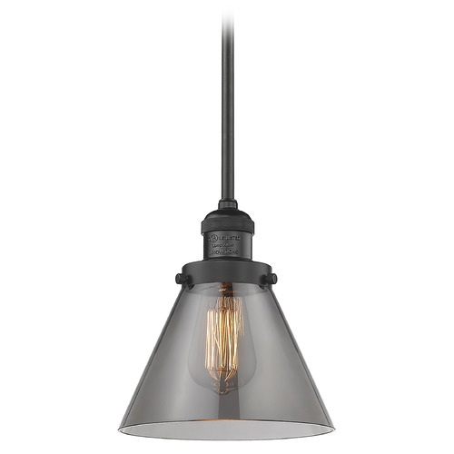 Innovations Lighting Large Cone Matte Black Mini Pendant by Innovations Lighting 201S-BK-G43