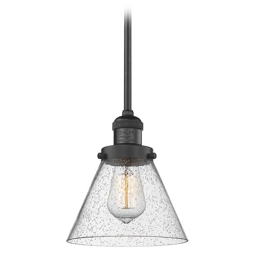 Innovations Lighting Large Cone Matte Black Mini Pendant by Innovations Lighting 201S-BK-G44