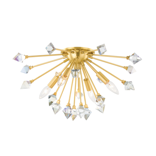 Mitzi by Hudson Valley Genesis Flush Mount in Aged Brass by Mitzi by Hudson Valley H727504-AGB