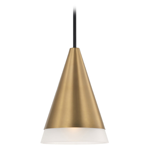 Capital Lighting Capital Lighting Avant Aged Brass & Black Mini-Pendant Light with Conical Shade 351911AB