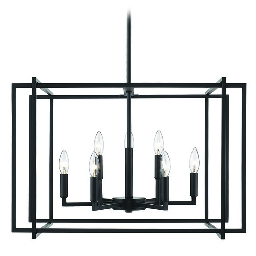 Golden Lighting Tribeca Black Chandelier by Golden Lighting 6070-9BLK-BLK