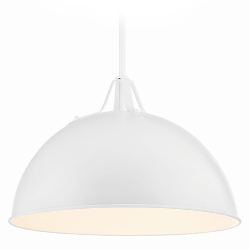 Crystorama Lighting Crystorama Lighting Soto White Pendant Light with Bowl / Dome Shade SOT-18015-WH