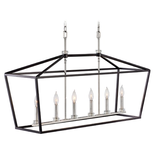 Hinkley Stinson Black & Polished Nickel Chandelier by Hinkley Lighting 3539BK