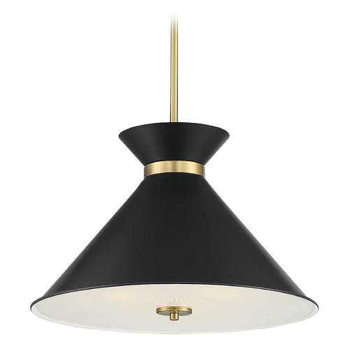 Savoy House Lamar Black & Warm Brass Pendant by Savoy House 7-2416-3-143