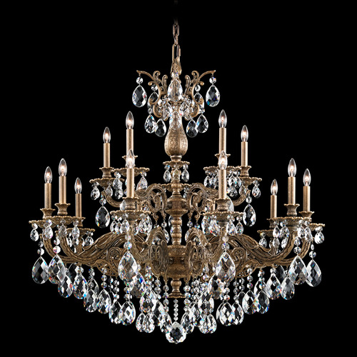 Schonbek Lighting Milano Etruscan Gold Crystal Chandelier by Schonbek Lighting 5685-23H