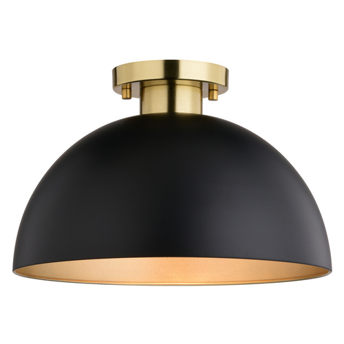 Vaxcel Lighting Devon Matte Black & Satin Brass Semi-Flush Mount by Vaxcel Lighting C0306