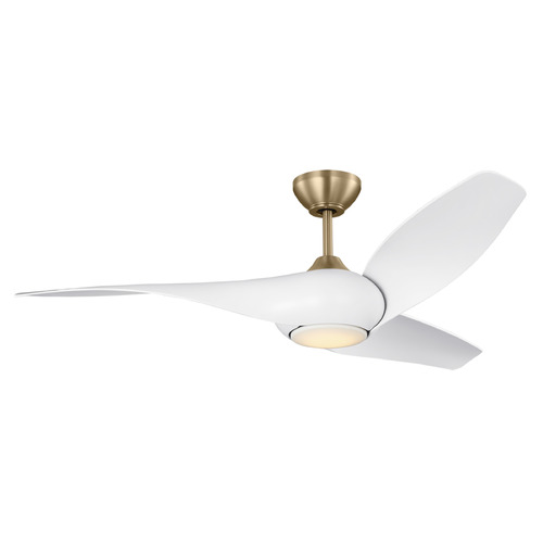 Visual Comfort Fan Collection Topan 52-Inch LED Smart Fan in Burnished Brass & White by VC Fan 3TNSM52BBSD