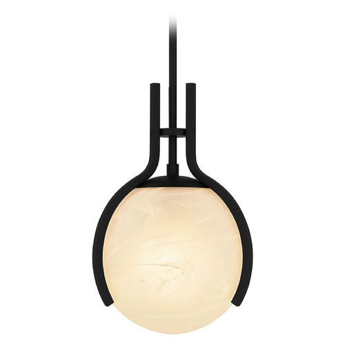 Quoizel Lighting Quoizel Lighting Orbit Matte Black Pendant Light with Globe Shade QP6741MBK