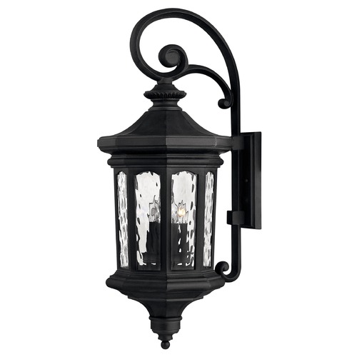 Hinkley Outdoor Wall Light with Clear Glass in Museum Black by Hinkley Lighting 1605MB