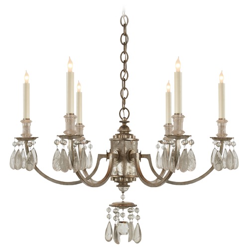 Visual Comfort Signature Collection Thomas OBrien ElizAbeth Chandelier in Silver Leaf by Visual Comfort Signature TOB5036BSL