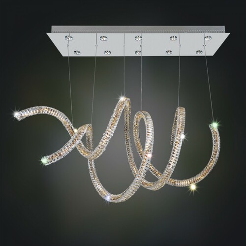 Allegri Lighting Ravina 10-Light LED Convertible Pendant in Chrome by Allegri Crystal 11804-010-FR001