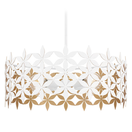 Quoizel Lighting Quoizel Lighting Piper Matte White Pendant Light with Drum Shade QP6746W