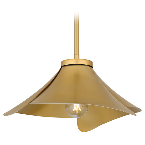 Quoizel Lighting Quoizel Lighting Wisp Light Gold Pendant Light with Bell Shade QP6747LG
