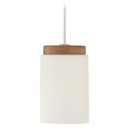 Capital Lighting Capital Lighting Liam Light Wood and White Mini-Pendant Light with Cylindrical Shade 350911LT