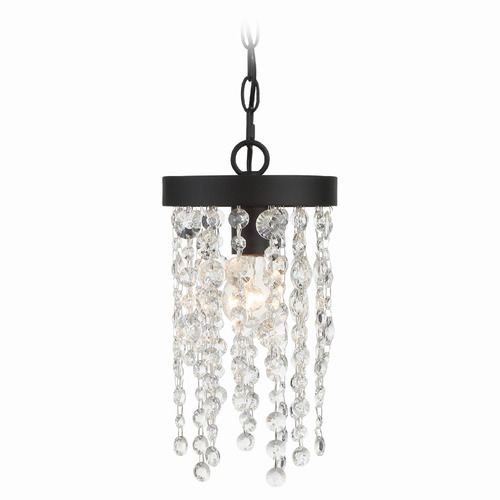 Crystorama Lighting Crystorama Lighting Winham Black Forged Mini-Pendant Light WIN-610-BF-CL-MWP