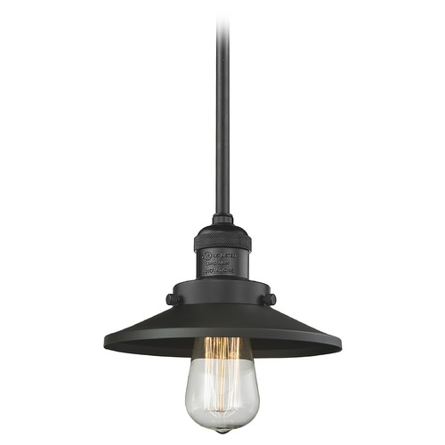 Innovations Lighting Railroad Matte Black Mini Pendant by Innovations Lighting 201S-BK-M6
