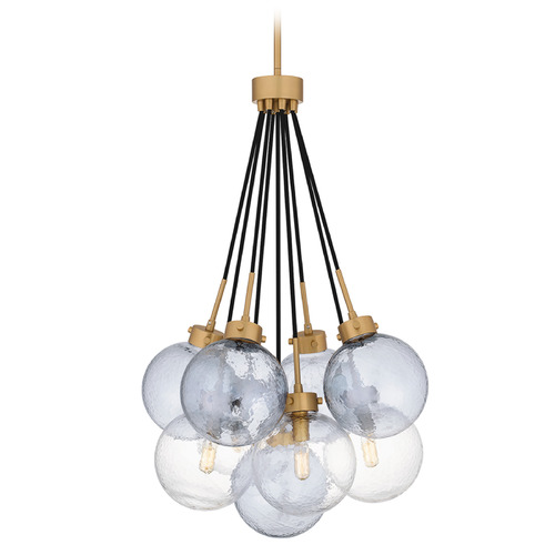 Quoizel Lighting Quoizel Lighting Soiree Brushed Weathered Brass Pendant Light with Globe Shade QP6749BWS