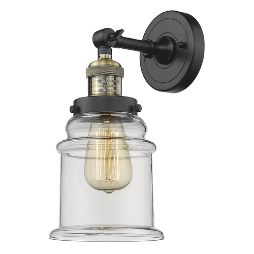Innovations Lighting Canton Black Antique Brass Sconce by Innovations Lighting 203-BAB-G182