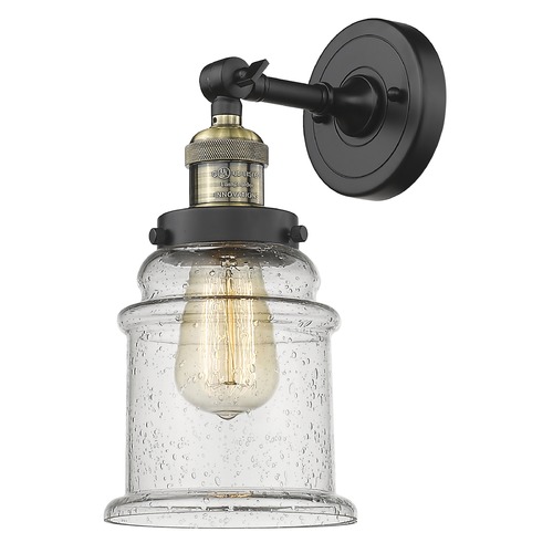 Innovations Lighting Canton Black Antique Brass Sconce by Innovations Lighting 203-BAB-G184