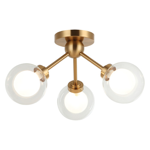Matteo Lighting Matteo Lighting Solaris Aged Gold Brass LED Flushmount Light X33003AG