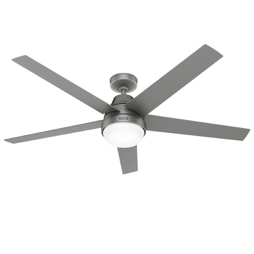 Hunter Fan Company Hunter Fan Company Aerodyne Matte Silver LED Ceiling Fan with Light 52834