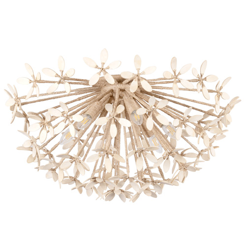 Corbett Lighting Corbett Lighting Corfu Ivory Coco & Bleached Abaca LED Semi-Flushmount Light 511-06-IYC