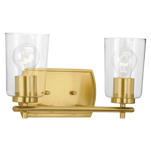 Progress Lighting Adley Satin Brass 2-Light Bathroom Light by Progress Lighting P300155-012
