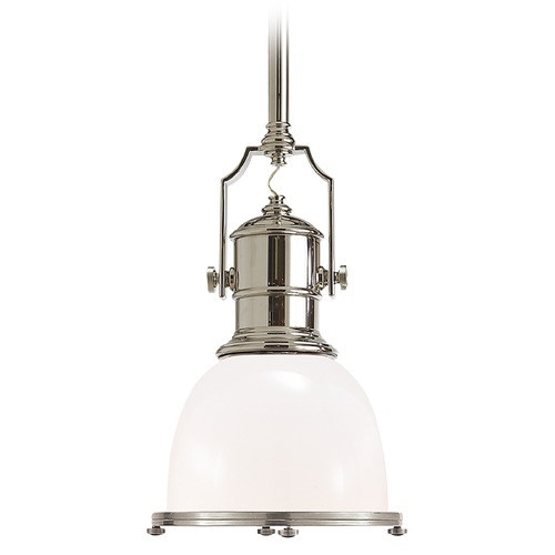 Visual Comfort Signature Collection E.F. Chapman Country Industrial Pendant in Nickel by Visual Comfort Signature CHC5133PNWG