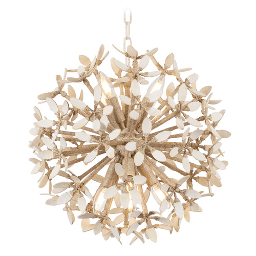 Corbett Lighting Corbett Lighting Corfu Ivory Coco & Bleached Abaca LED Mini-Chandelier 511-20-IYC