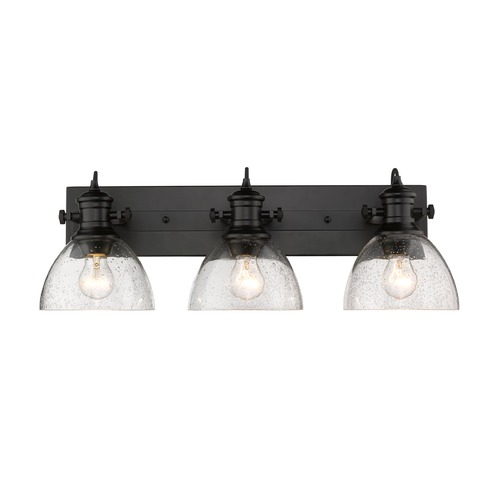 Golden Lighting Hines 3-Light Bath Light in Black by Golden Lighting 3118-BA3BLK-SD