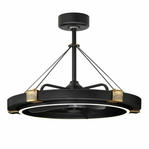 Maxim Lighting Jewel 33-Inch LED Chandelier Smart Fan in Black & Gold by Maxim Lighting 61019BCBKGLD