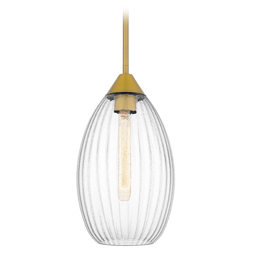 Quoizel Lighting Quoizel Lighting Marza Brushed Gold Mini-Pendant Light with Oblong Shade QPP6756BRG