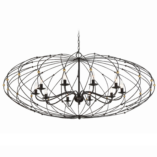 Crystorama Lighting Crystorama Lighting Zucca English Bronze & Antique Gold Chandelier ZUC-A9039-EB-GA