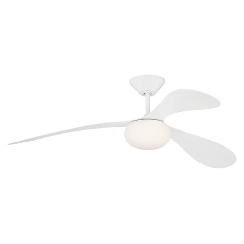 Visual Comfort Fan Collection Drape 58-Inch LED Smart Fan in Matte White by VC Fan Collection 3DPSM58RZWD