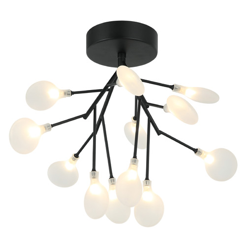 Matteo Lighting Matteo Lighting Hydrangea Bloom Matte Black LED Semi-Flushmount Light X69820MB