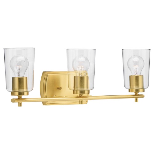 Progress Lighting Adley Satin Brass 3-Light Bathroom Light by Progress Lighting P300156-012
