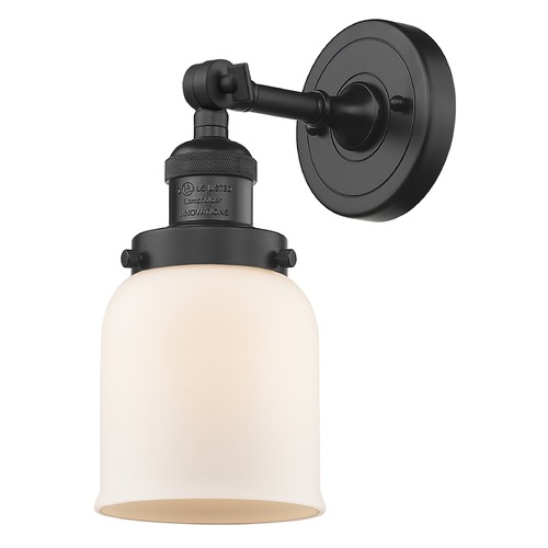 Innovations Lighting Small Bell Matte Black Sconce by Innovations Lighting 203-BK-G51