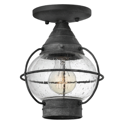 Hinkley Seeded Glass Flush Mount Zinc by Hinkley Lighting 2203DZ