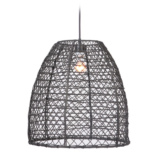 Craftmade Lighting 18-Inch Wide Matte Black Woven Pendant by Craftmade Lighting P920MBK1
